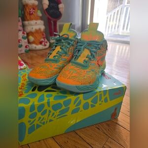 Puma Mens Jr Basketball Sneakers - Orange and Teal Scooby Doo Lamelo Mb.04 Sz 6